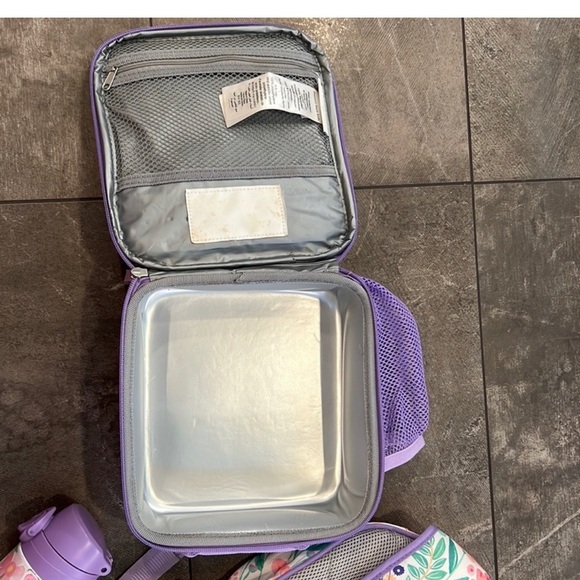 Bottle Pottery Barn kids set of large backpack lunch box,  water bottle floral - Picture 6 of 12